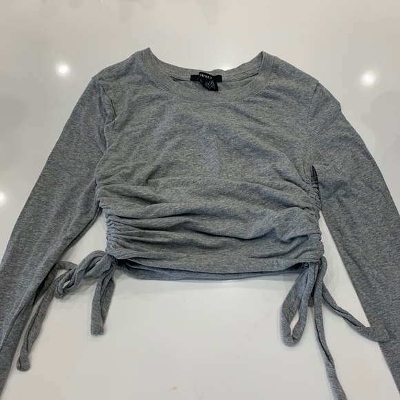 Gray Drawstring Long Sleeve - Picture 1 of 3